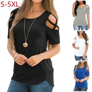 2018 Women's Fashion Casual Loose Off Shoulder Cro